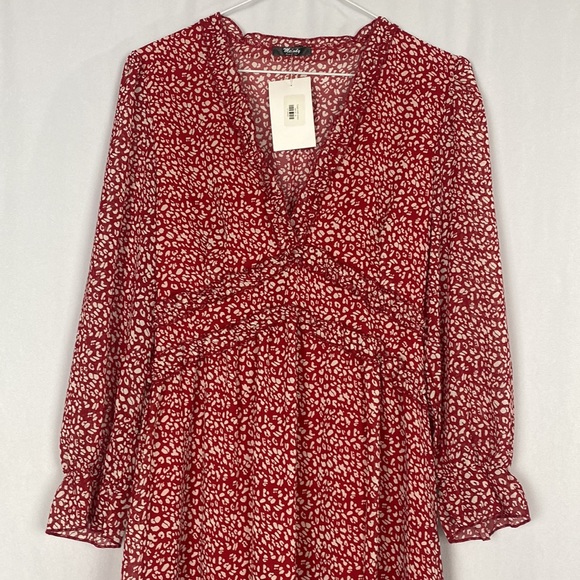 Melody Red and White Capri Midi Dress NWT - Picture 4 of 16